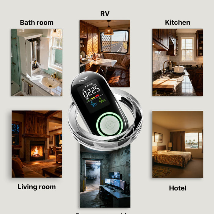 2nd Gen 4-in-1 Plug-in Smoke & Carbon Monoxide Detector with Battery Backup, Temp Humidity LCD Display(Non-Smart)