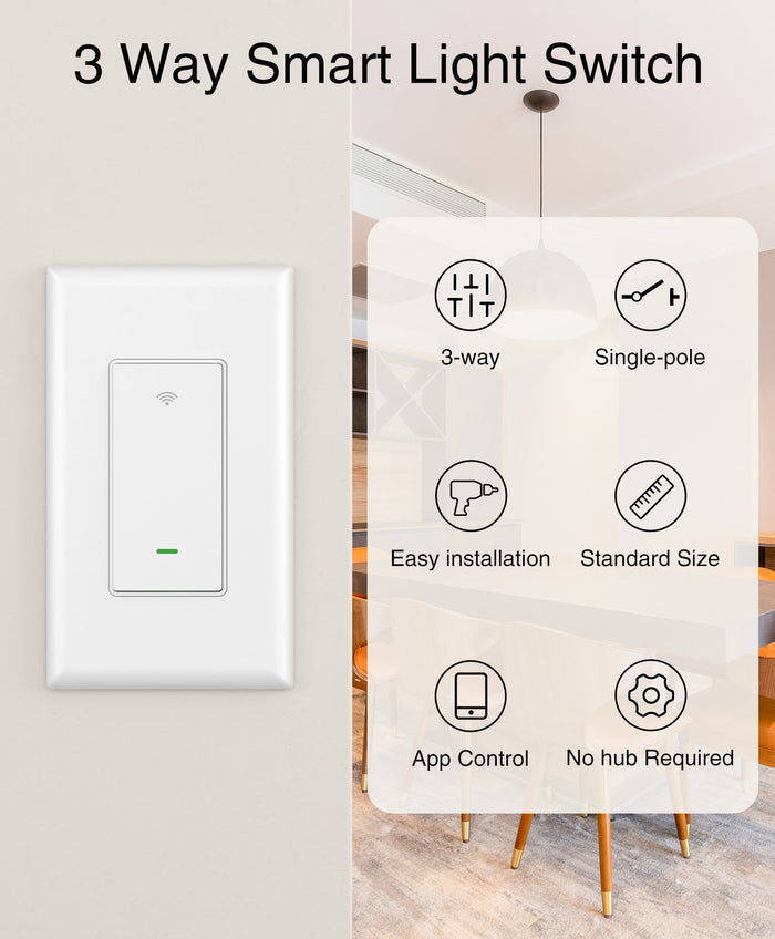 3-Way Smart Light Switch GHomeSmart® SW6 - GHome Smart Official