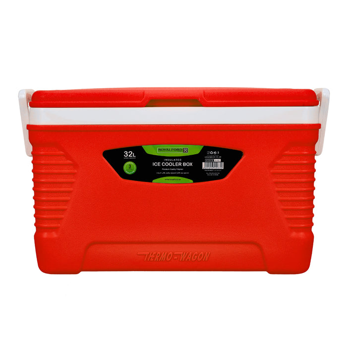32L Portable Insulated Red Ice Cooler Box