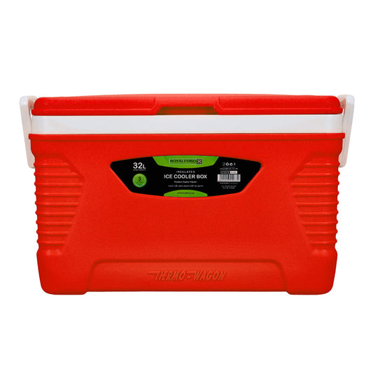 32L Portable Insulated Red Ice Cooler Box