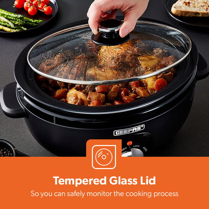 3.5L Electric Chalkboard Slow Cooker With Removable Bowl