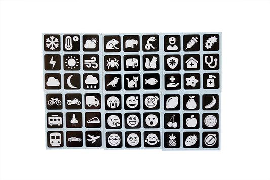 3x3 Icon Stickers - Black