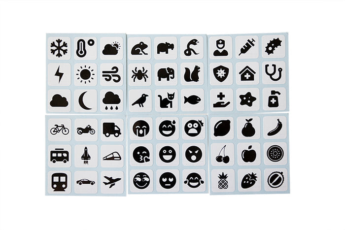 3x3 Icon Stickers - White
