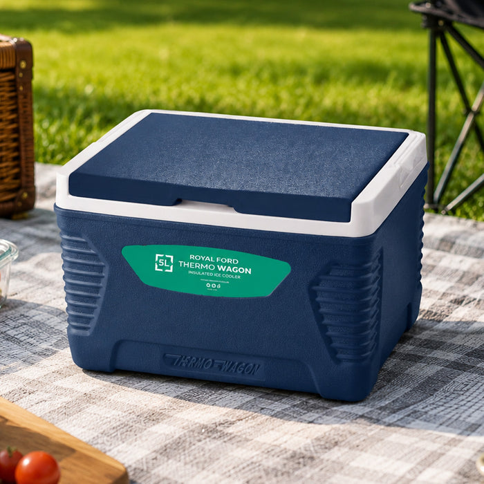 5L Insulated Ice Cooler Box - Blue - Portable, Lightweight