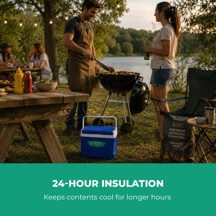 5L Insulated Ice Cooler Box - Blue - Portable, Lightweight