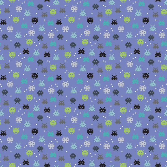 80s Arcade Collection Space Invaders Fabric, Camelot
