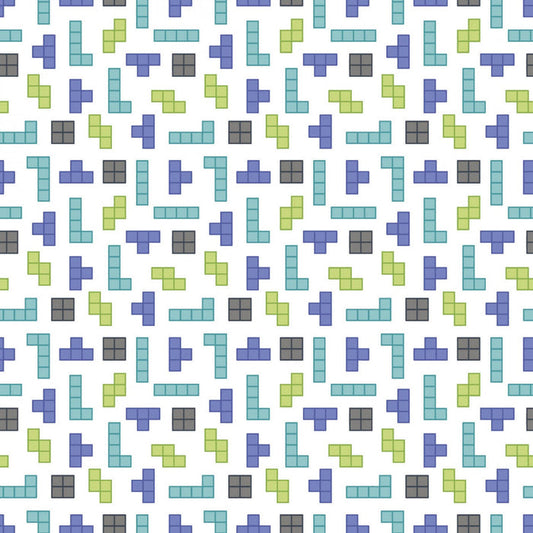 80s Arcade Collection Tetris Light Fabric, Camelot