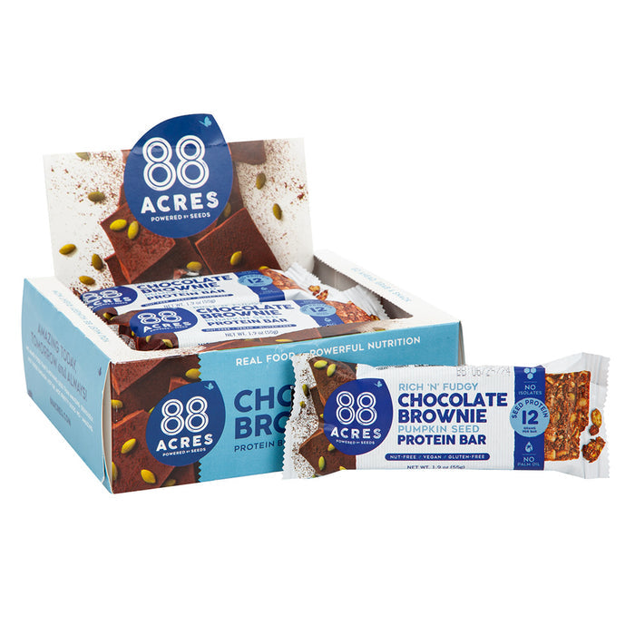 88 Acres Chocolate Brownie Pumpkin Seed Protein Bar - 9 Count