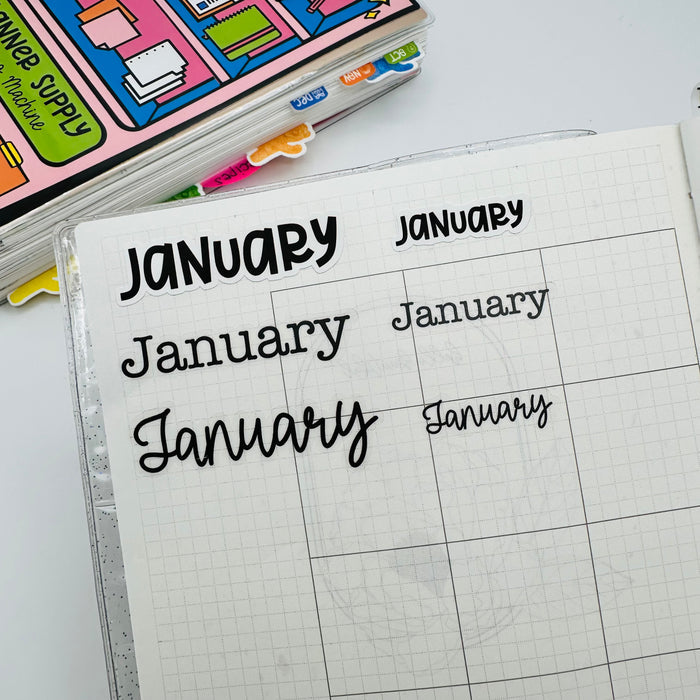 Month of the Year Text Stickers