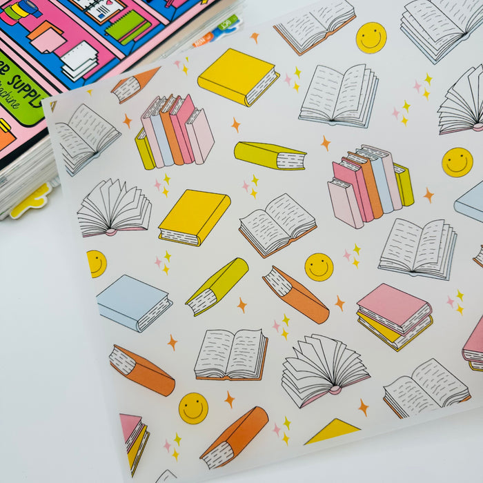 Books and Smileys Vellum Pocket Dashboard