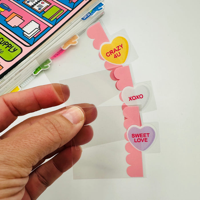 Conversation Heart Mini Tab Planner Dividers - SIDE TABS