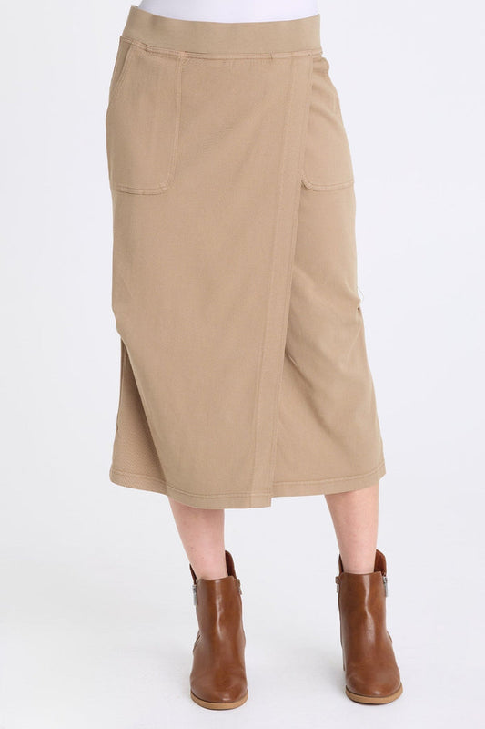 XCVI Abelia Twill Cross Panel Skirt