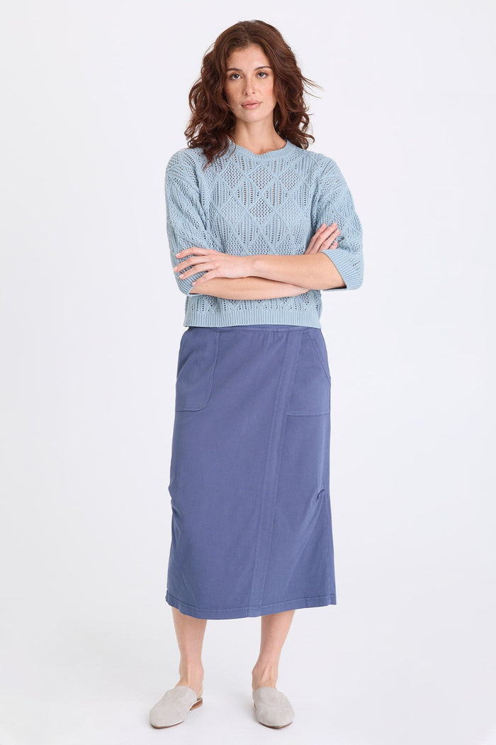 XCVI Abelia Twill Cross Panel Skirt