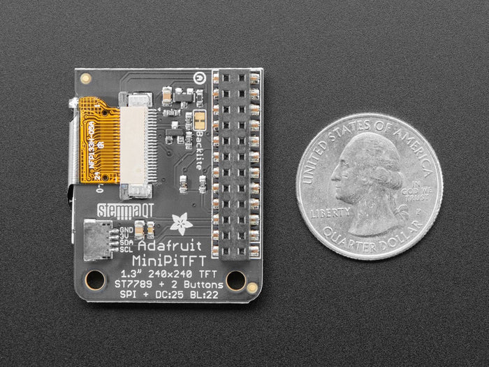 Adafruit Mini PiTFT 1.3" - 240x240 TFT Add-on for Raspberry Pi by Adafruit - The Pi Hut