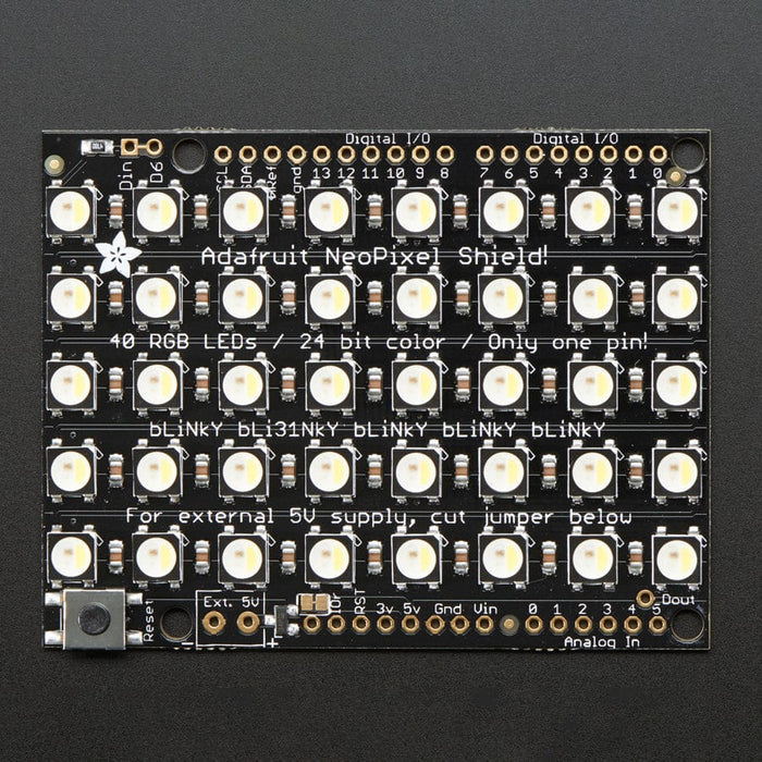 Adafruit NeoPixel Shield - 40 RGBW - Cool White (6000K) by Adafruit - The Pi Hut