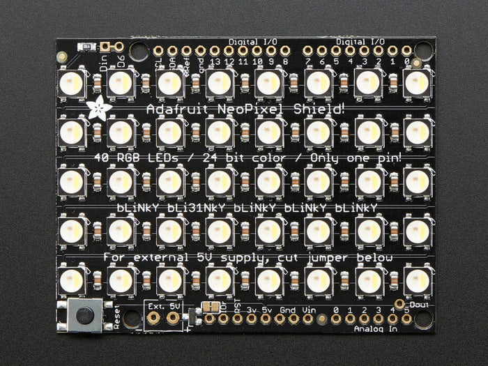 Adafruit NeoPixel Shield - 40 RGBW - Natural White (~4500K) [Discontinued] by Adafruit - The Pi Hut