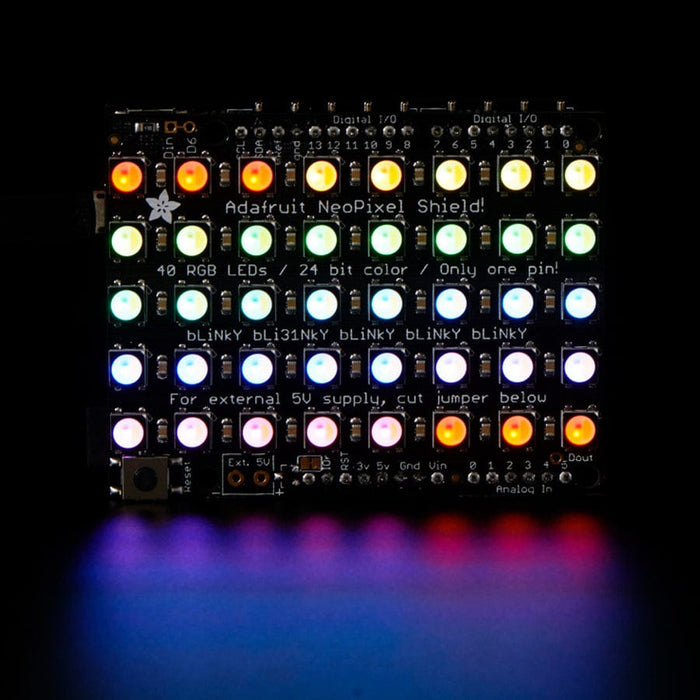 Adafruit NeoPixel Shield - 40 RGBW - Warm White (3000K) by Adafruit - The Pi Hut