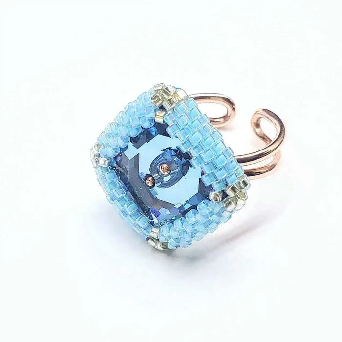 OOAK018Adjustable Copper Aqua Crystal Bezel Shank Button RingRingsRing$ 100.00Alexa Martha Designs