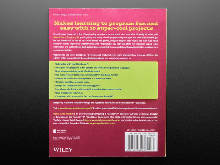 Adventures in Raspberry Pi - Third Edition [discontinued] by Wiley - The Pi Hut