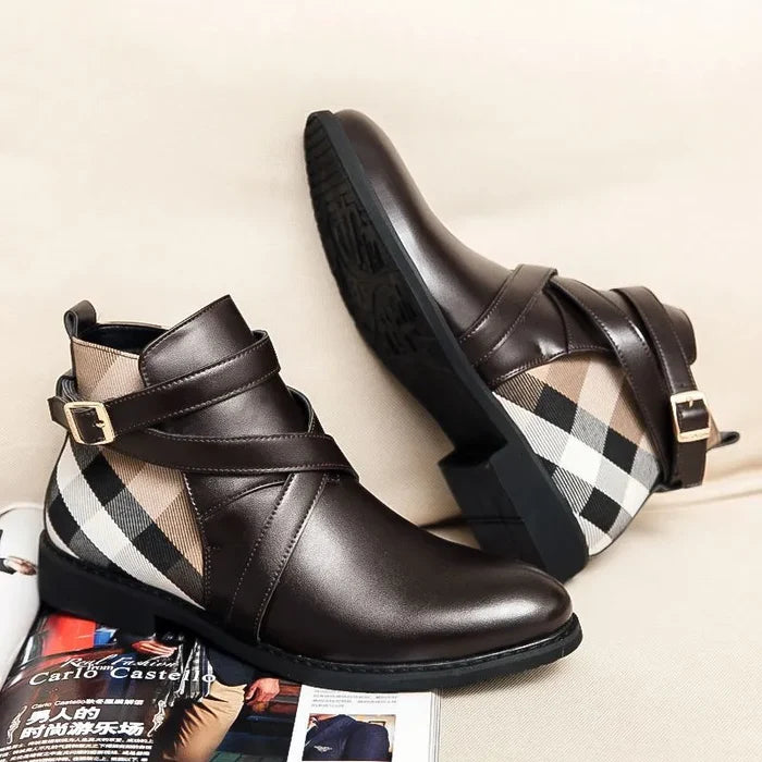 Aldo Ferrara Buckled Ankle Leather Boots