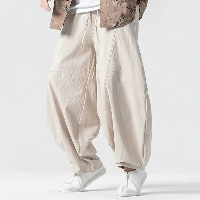 Alex Marin Men’s Loose Linen Harem Pants