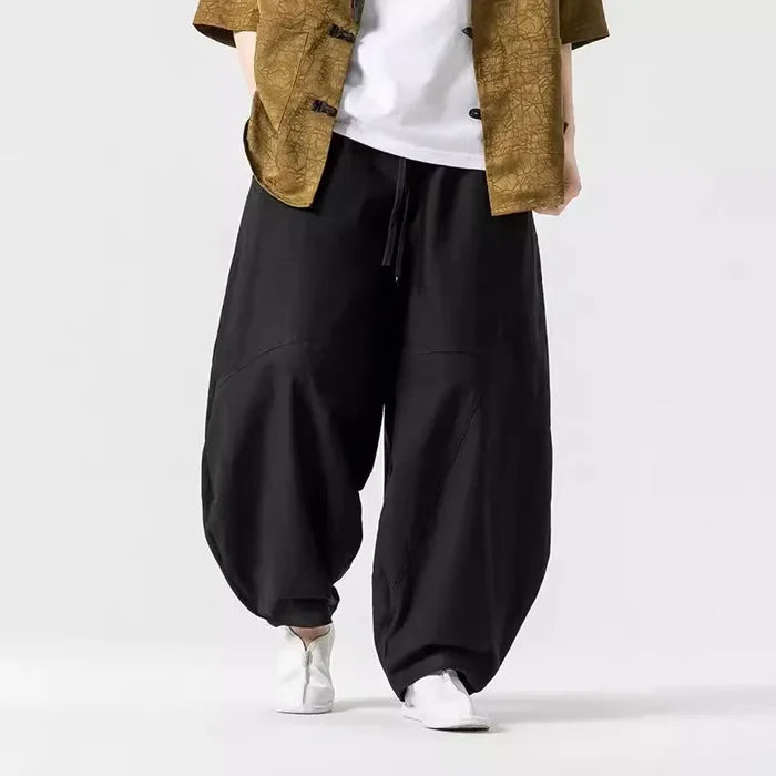 Alex Marin Men’s Loose Linen Harem Pants