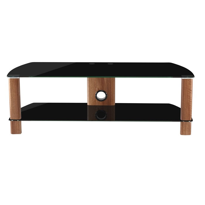 Alphason Century Stand 1200mm, Up to 55" - Walnut & Black Glass TV Furniture