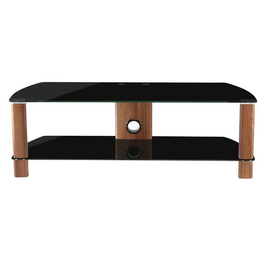 Alphason Century Stand 1200mm, Up to 55" - Walnut & Black Glass TV Furniture