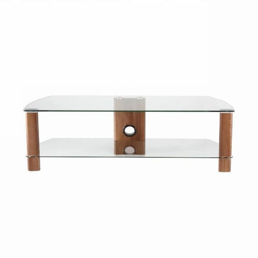 Alphason Century Stand 1500mm, Up to 70" - Walnut & Clear Glass TV Furniture