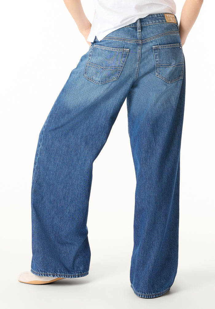 Buffalo Women Jeans Navy Denim Denim Pants Rigid