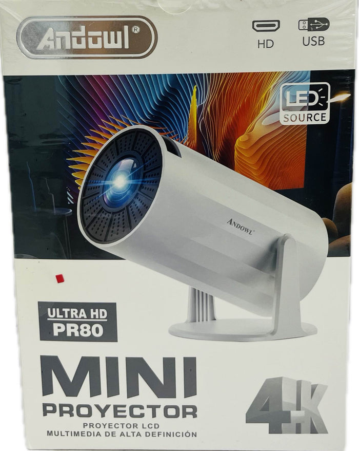 Andowl PR80 Ultra HD 4K Mini Projector