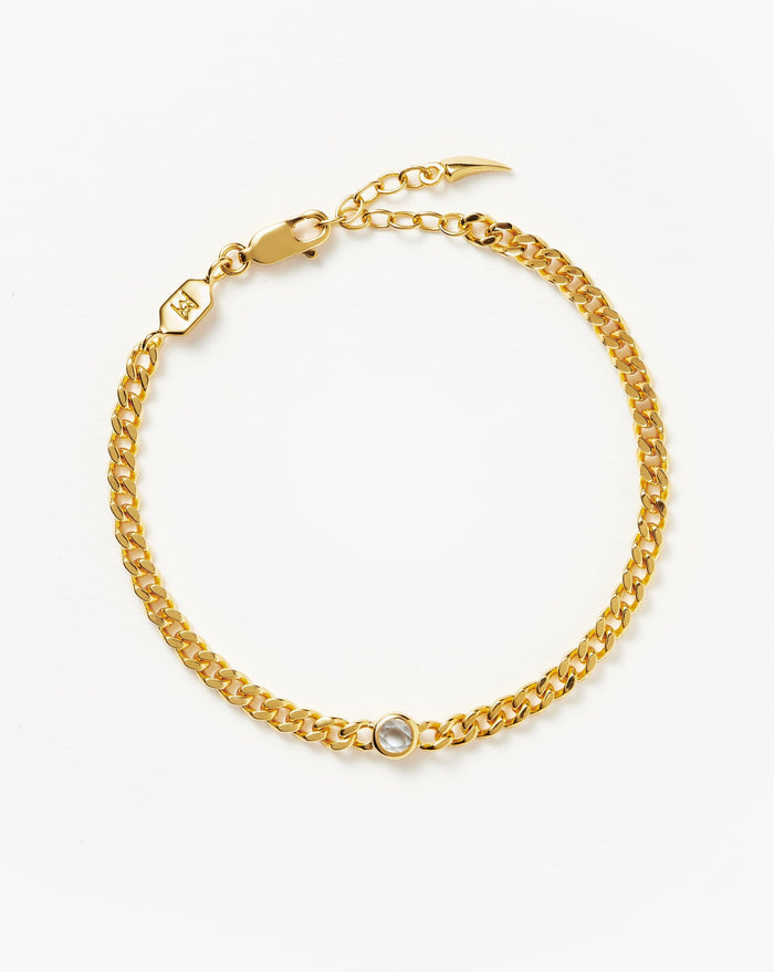 Birthstone Chain Bracelet - April | 18ct Gold Plated Vermeil/Crystal Bracelets Missoma