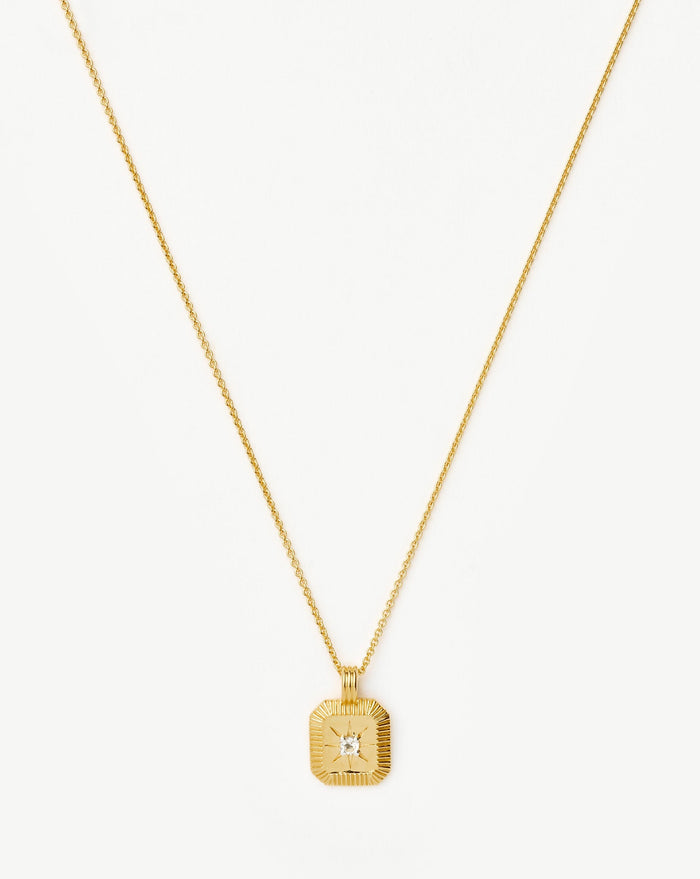 Star Ridge Birthstone Pendant Necklace | 18ct Gold Vermeil/Crystal Necklaces Missoma