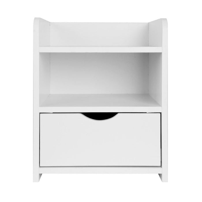 Artiss Bedside Table 1 Drawer with Shelf - FARA White -Home Living Store - -