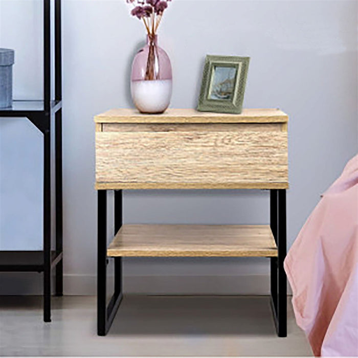 Artiss Bedside Table 1 Drawers with Shelf - CASEY -Home Living Store - -