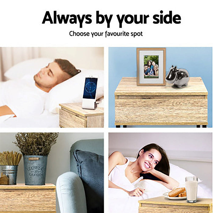 Artiss Bedside Table 1 Drawers with Shelf - CASEY -Home Living Store - -