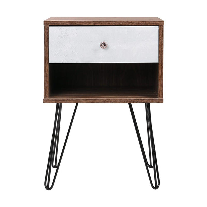 Artiss Bedside Table 1 Drawers with Shelf - LARS -Home Living Store - -