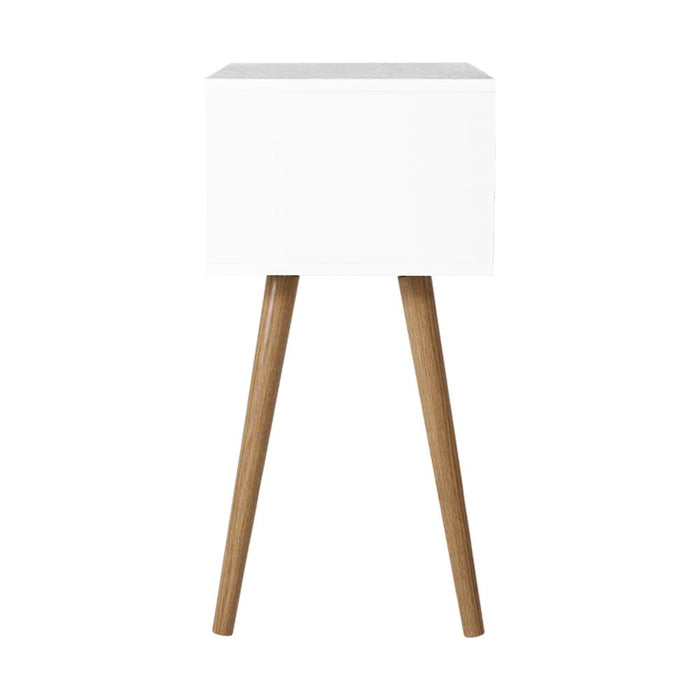 Artiss Bedside Table 2 Drawers - BODIE White -Home Living Store - -