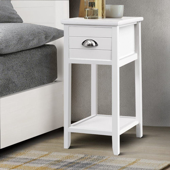 Artiss Bedside Table Vintage - THYME White -Home Living Store - -