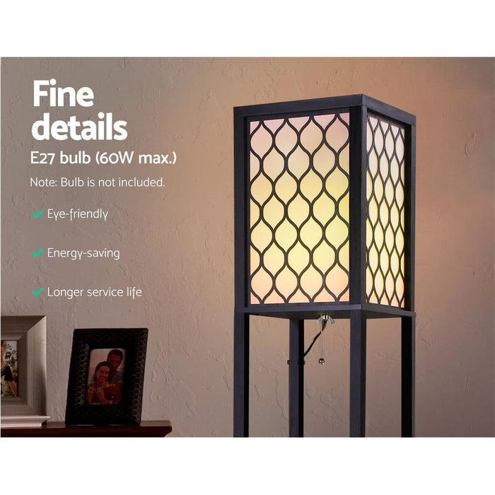 Artiss Floor Lamp Storage Shelf LED Lamps Vintage Standing Reading Light Bedroom -Home Living Store - -