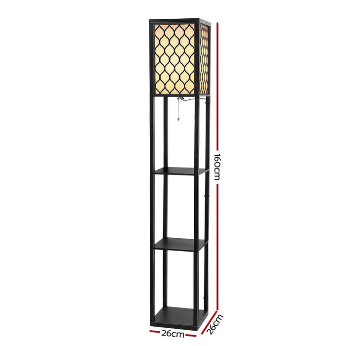 Artiss Floor Lamp Storage Shelf LED Lamps Vintage Standing Reading Light Bedroom -Home Living Store - -