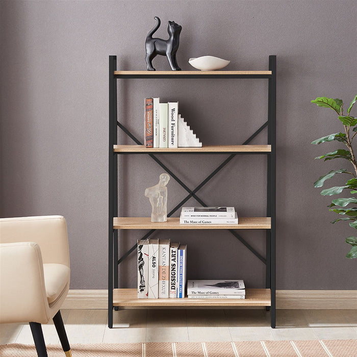 ASPECT 1300 Bookcase Oak/Black by Workzone™ -Home Living Store - -