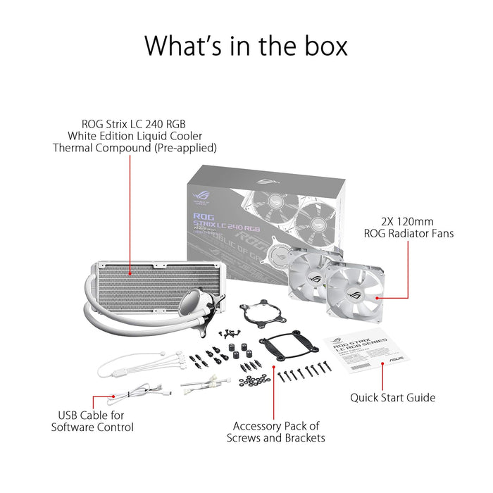 ASUS ROG Strix LC 240 RGB White Edition All In One Liquid CPU Cooler