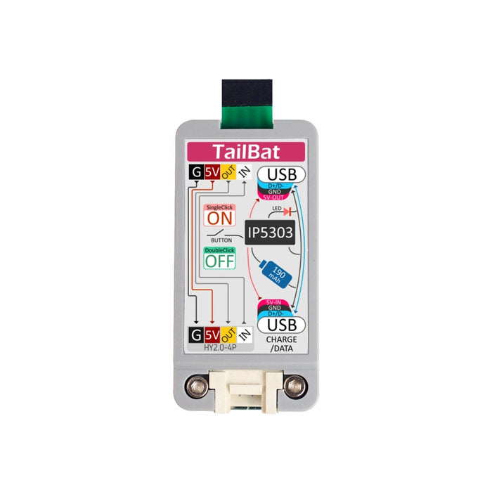 ATOM TailBat - Battery Accessory for ATOM - m5stack-store