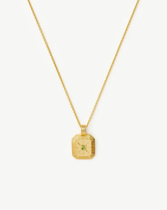 August Birthstone Pendant Necklace | 18ct Gold Vermeil/Peridot Necklaces Missoma