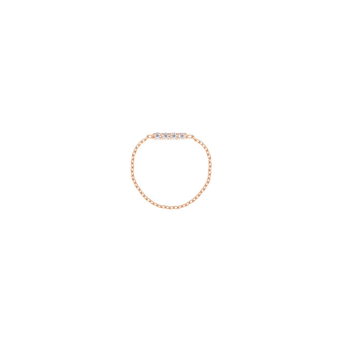 Bar Chain Ring in 18k Rose Gold