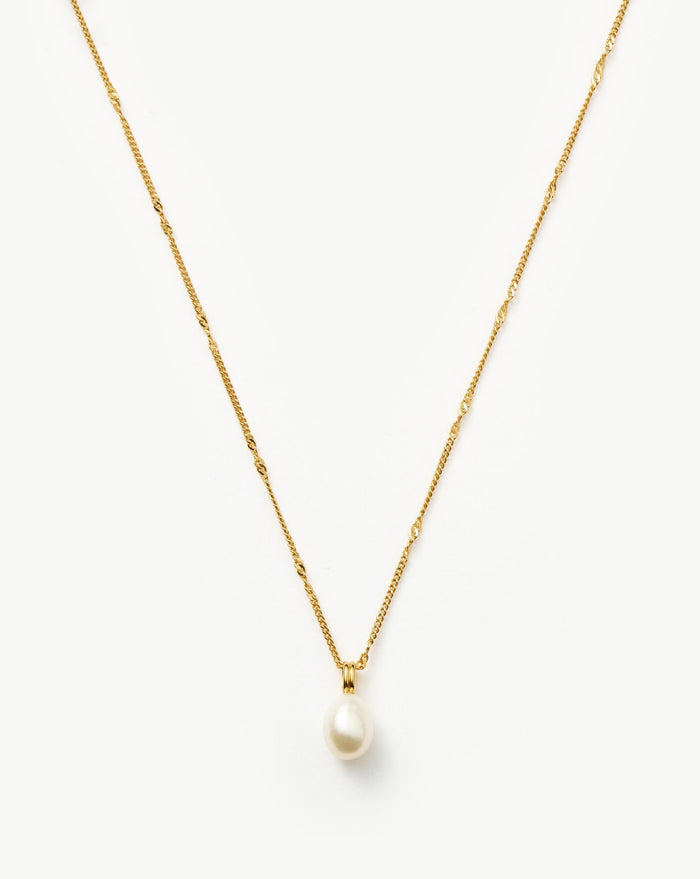 Baroque Pearl Twisted Chain Necklace | 18k Gold Plated Vermeil/Pearl Necklaces Missoma