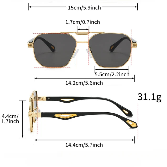 Basile Trottier Retro Aviator-Inspired Square Sunglasses