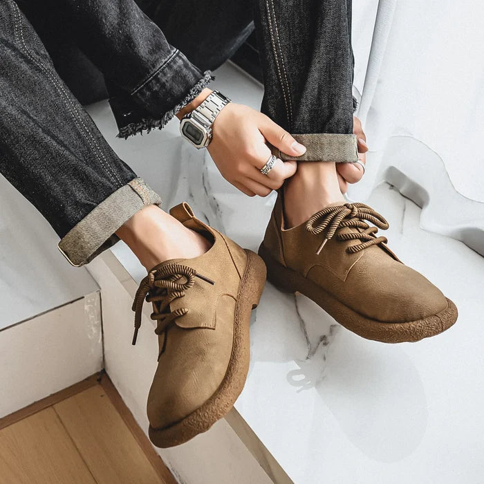 Bastien Men’s Retro British Casual Lace-Up Shoes