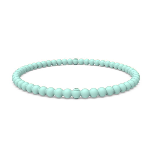 Beaded Stackable Silicone Bracelet - Turquoise